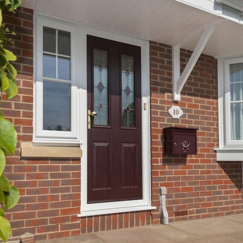 Dark wood effect composite door